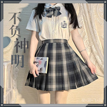 (Spot) (Not responsible for the gods)jk uniform grid skirt original grid handle genuine pleated short skirt Japanese college style
