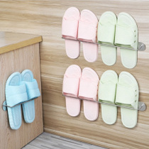 Bathroom trailer rack wall-mounted non-perforated toilet adhesive hook door rear toilet wall rack storage artifact