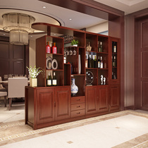 Living room partition cabinet Wine cabinet New Chinese style screen cabinet Door multi-functional double-sided foyer cabinet Shoe cabinet Solid wood entrance cabinet