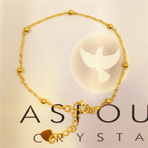 Korean fashion bun anklet waterproof Vietnamese sand gold jewelry rose small ball copper gold-plated thin anklet show