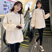 Maternity wear fake two pieces of sweater fashion casual loose