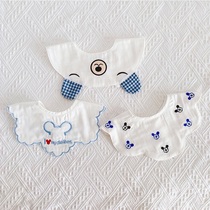  ins Japanese baby cotton saliva towel Baby spring and summer thin gauze bib year old children fake collar 0-3 years old
