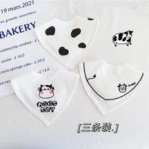 ins newborn anti-spitting milk towel baby pure cotton waterproof spat towel baby three suits combined 0-1-year-old purse