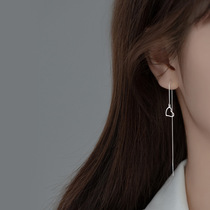 S925 pure silver earline female fashion ladies personality hollowed-out loving art sweet and simple temperament Japan-ROK version ear decoration