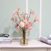 Nordic Ins Fake Flower Simulation Flower Living-room Home Decoration Furnishing Embroidered Ball Bouquet Tabletop Inserted Dry Floral Dandelion
