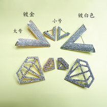 Simply a beautiful Korean diamond shape full of diamond fitted with chest needle - bracket blouse for men and women