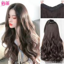 Wig female hair one piece of traceless long curly hair round face cute big wave wig Net red hair hair
