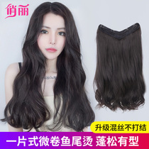 Wig female hair micro-roll wig hair extension patch one piece of invisible non-trace U-shaped long curly hair big wave
