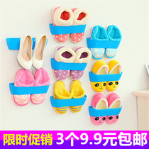  Creative home nail-free wall shoe storage combination door rear wall hanging shelf Bathroom seamless shoe rack