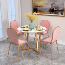 Nordic Milk tea shop Cafe Marble dining table and chair ins restaurant Dessert shop Round table Small apartment dining table