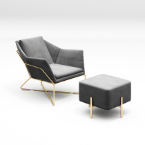 Nordic single sofa chair Simple modern fabric lazy sofa Home balcony leisure chair Light luxury outdoor table and chair