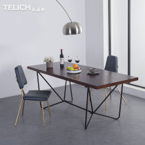 Household small apartment dining table tea restaurant restaurant casual dining table and chair simple creative solid wood dining table households