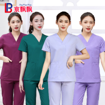 Beijing fluttering hand washing clothes Short-sleeved doctor operating suit split suit Beauty woman nurse pure cotton male brush hand isolation clothes