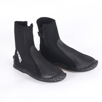 5MM thick warm swimming boots snorkeling shoes high-end Velcro anti-scratch anti-skid diving boots Black