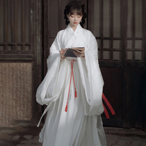 Original autumn Wei Jin style white God girl Hanfu female thin costume waist dress Chinese style super fairy Air