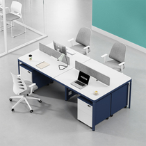 Office desk and chair combination Office staff desk Staff position Simple modern screen computer desk 2 6 4 people