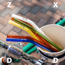 Zuo Xianduo European series glass straw tea cup water bottle non-disposable straw coarse heat-resistant microwave