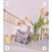 Zohandun Road SoftOrder Snow Rabbit plush paper towel bag Portable bag storage car bag Paper towel cover