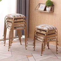 Fashion creative fabric square stool European-style high stool Dining table chair Office conference stool Makeup stool Coffee table stool Low stool