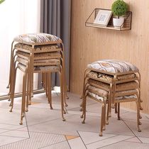 Fashion creative fabric square stool European-style high stool Dining table chair Office conference stool Makeup stool Coffee table stool Low stool