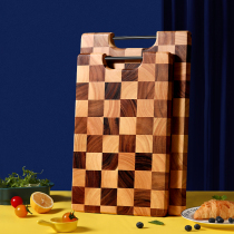 lcliving Thai checkerboard Acacia wood cutting board Paint-free and wax-free household solid wood cutting board cutting board Kitchen