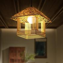 Tea room chandelier Zen Chinese bamboo woven lampshade rattan hotel hot pot restaurant tatami rice restaurant Japanese style lamp