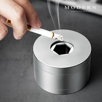 German MODERN creative personality trend ashtray stainless steel closed with cover anti-fly ash desktop ashtray