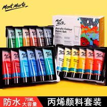 Montmart acrylic pigment 24 color set big branch diy hand painted flower pot wall painting waterproof 75ml acrylic