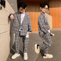 Childrens suit suit spring and autumn boy handsome small suit middle child coat boy host dress costume