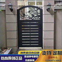  European-style courtyard door Villa door single and double open wrought iron door Garden portal outer door Iron door fence anti-theft iron door