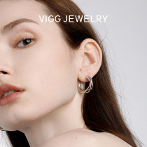 VIGG disc branch earrings womens high-end unique niche design sense earrings new light luxury sterling silver earrings earrings