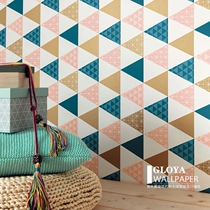 Tonic Triangle French imported wallpaper Modern simple geometric childrens room environmental protection pure paper