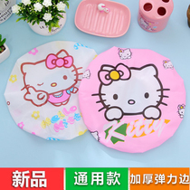 kitty shower cap waterproof thickened jingle shower cap Kitchen oil-proof shower adult childrens and womens baking hat