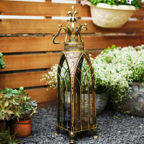 Wrought iron nostalgia vintage candle holder wind lantern flower party desktop candle ornament garden groceries small lantern decoration