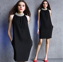 2022 spring and summer new name Yuanyuan Temperament Noble Tandem Dress Sexy Dew Shoulder Hanging Neck Night Dress Dinner Party annual meeting small gown