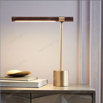 Modern simple study table lamp creative personality wood grain designer desk Nordic model room hotel bedside lamp