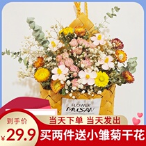 Forget-me-not dried flower bouquet ins small fresh living room home decoration ornaments wall hanging net red small daisies
