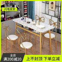 European special simple net red nail art table and chair set Economical single small double iron nail art table