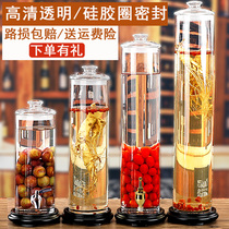 Deer whip wine bottle glass bottle with faucet wine storage special wine Altar 10kg high-grade wine tank sealed ginseng wine tank