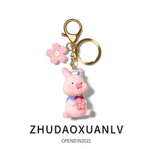 Car keychain Cute pig car keychain pendant Cartoon car lock key ring chain pendant Gift bag hanging