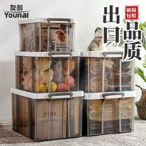 Friendly transparent storage box household right angle storage box oversized organizer box with lid for book snack toy storage box