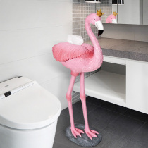 Creative Flamingo ornaments toilet toilet tissue rack-free cute toilet bathroom toilet toilet tissue box