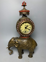 Antique antique Miscellaneous pure brass auspicious Western Diamond clock clock clock home decoration copper supplies