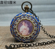 European return cloisonne beauty picture pocket watch