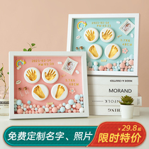 Baby full moon hand foot print souvenir baby hand foot print mud hand mold hand print mud hair 100 days old gift
