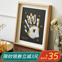 Couple handprint handfilm photo frame souvenir diy making oil painting frame plaster homemade gift for boyfriend