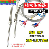 Thread XS-PT100 thermocouple M8 probe thermocouple Silver plated shielded wire
