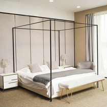 High-end custom mosquito net rack Home Stainless Steel Bracket Fixed Palace Tinting Ground Alloy Tee accessories thickened coarse