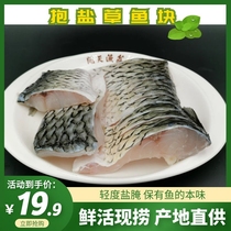 Kaitian new agricultural light salt shou body grass carp 500g Hunan holding salt fish block now kill fresh fish block