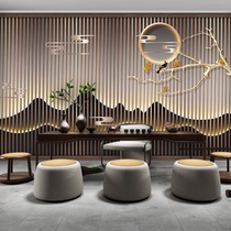 3d solid new Chinese style hotel buckle plate modern living room integrated wall panel flower bird landscape decoration protection plate tea room tea room